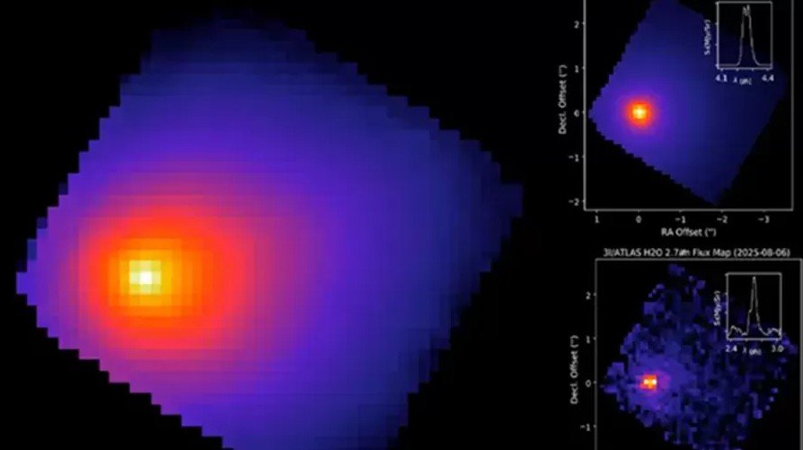 Cometa 3I-ATLAS visto pelo Telescópio Espacial James Webb